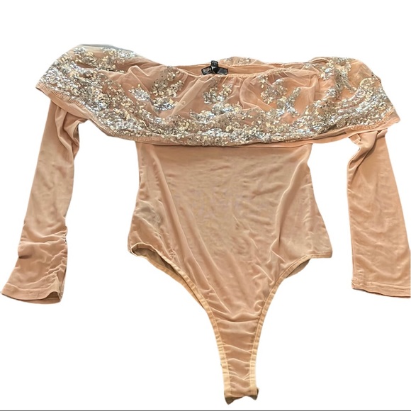 Sparkly nude mesh bodysuit - Picture 4 of 5